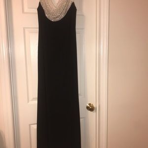 Black/silver evening gown. Worn only once!
